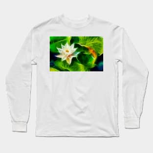 Water Lily and Leaves Long Sleeve T-Shirt